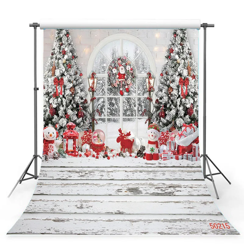 

SHUOZHIKE Art Fabric Christmas Theme Photography Background Props Pine Tree Family Festival Backdrops For Photo Studio ZM-02