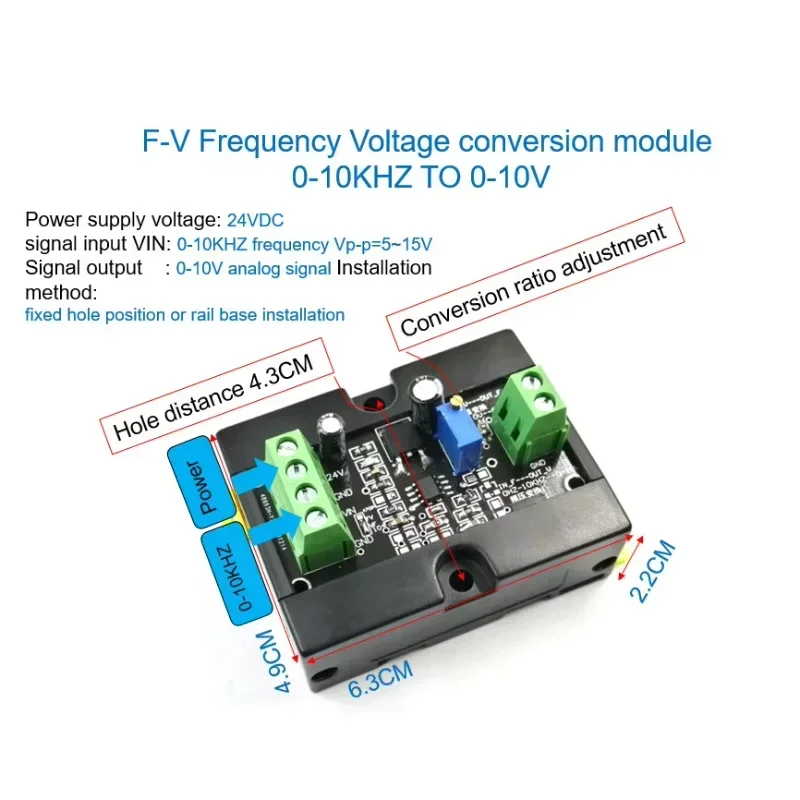 

f-v frequency voltage conversion module 0-10khz to 0-10v