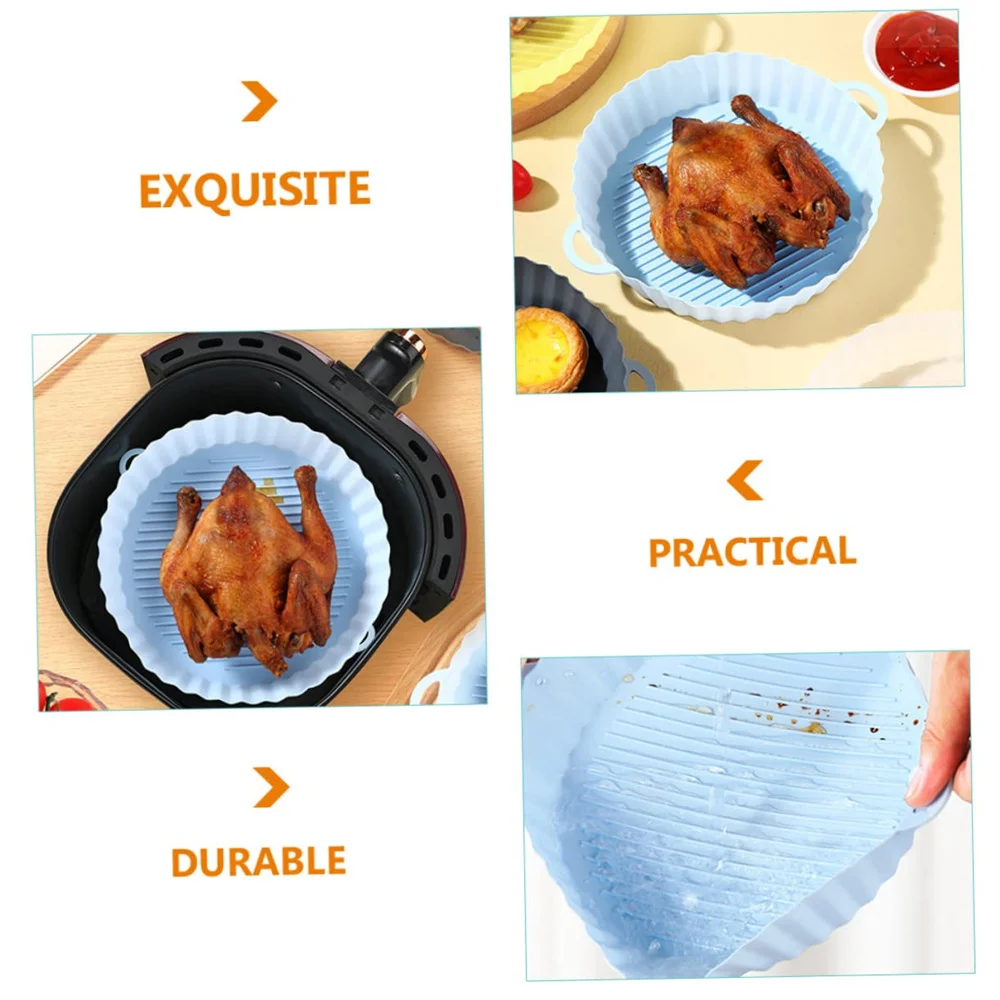 Silicone Mat Accessories Round Airfryer Inserts Heat Resistant Silicone Pot For Air Fryer Reusable Air Fryer Basket Liners