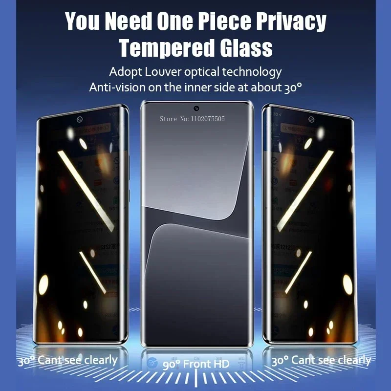 3D Curved Privacy 9H Tempered Glass For Xiaomi Mi 15 14 Ultra Note 10 11 12 12S 12X 13 Ultra Lite  Anti Spy  Screen Protectors