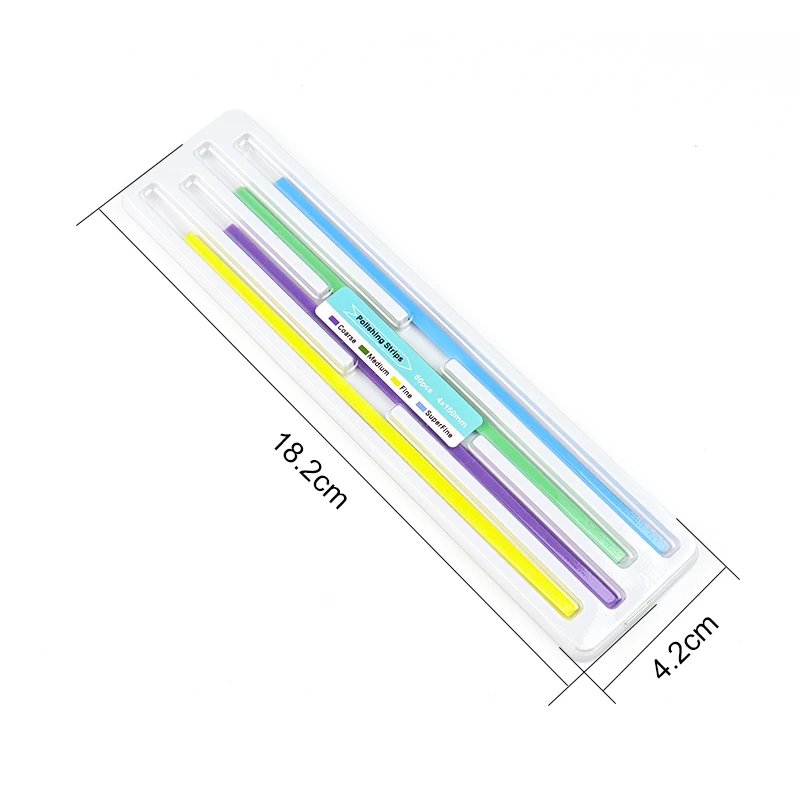 VVDental 4 Grit Dental Polishing Strips Coarse Medium Fine SuperFine Interdental Finishing Strips Dentist Lab Restoration Tool