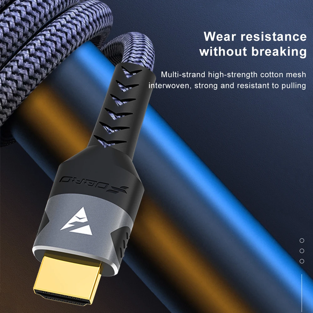 8K HDMI Cable 2.1 48Gbps  High Speed HDMI Braided Cord-4K@120Hz 8K@60Hz, DTS:X, HDCP 2.2 & 2.3, HDR 10 for Compatible Laptop/PS5