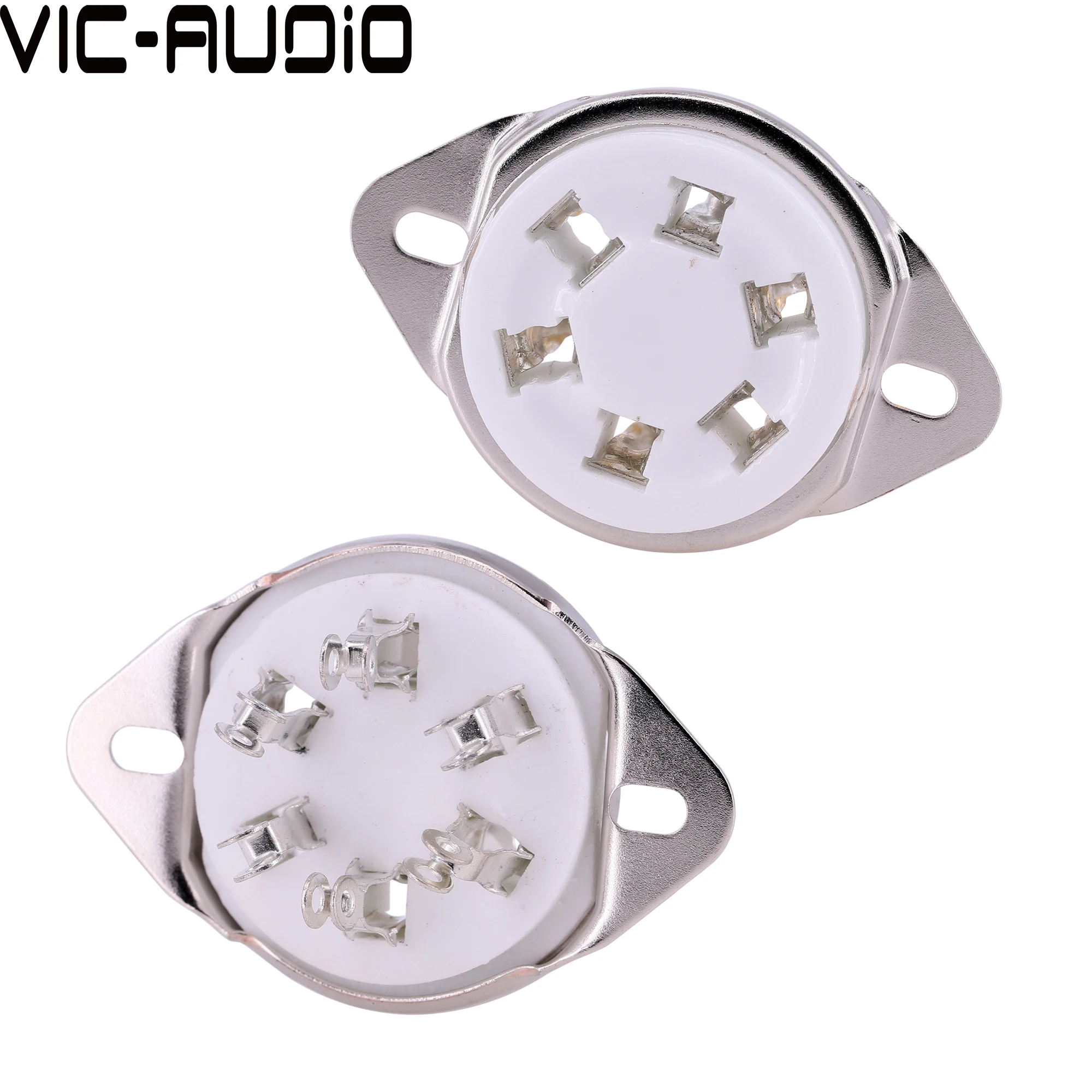 6Pin Tube Socket GZC6-2 Ceramic Gold Plated For VT57 VT58 6D6 RK49 6C6 WE310 310A Vacuum Tube Socket Amplifier HIFI DIY