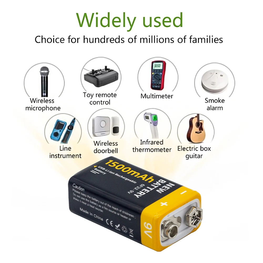 Batteries rechargeables du procureur, batterie de charge 9V, 150mAh, 6F22, batterie aste pour jouet, télécommande, interphone, etc.