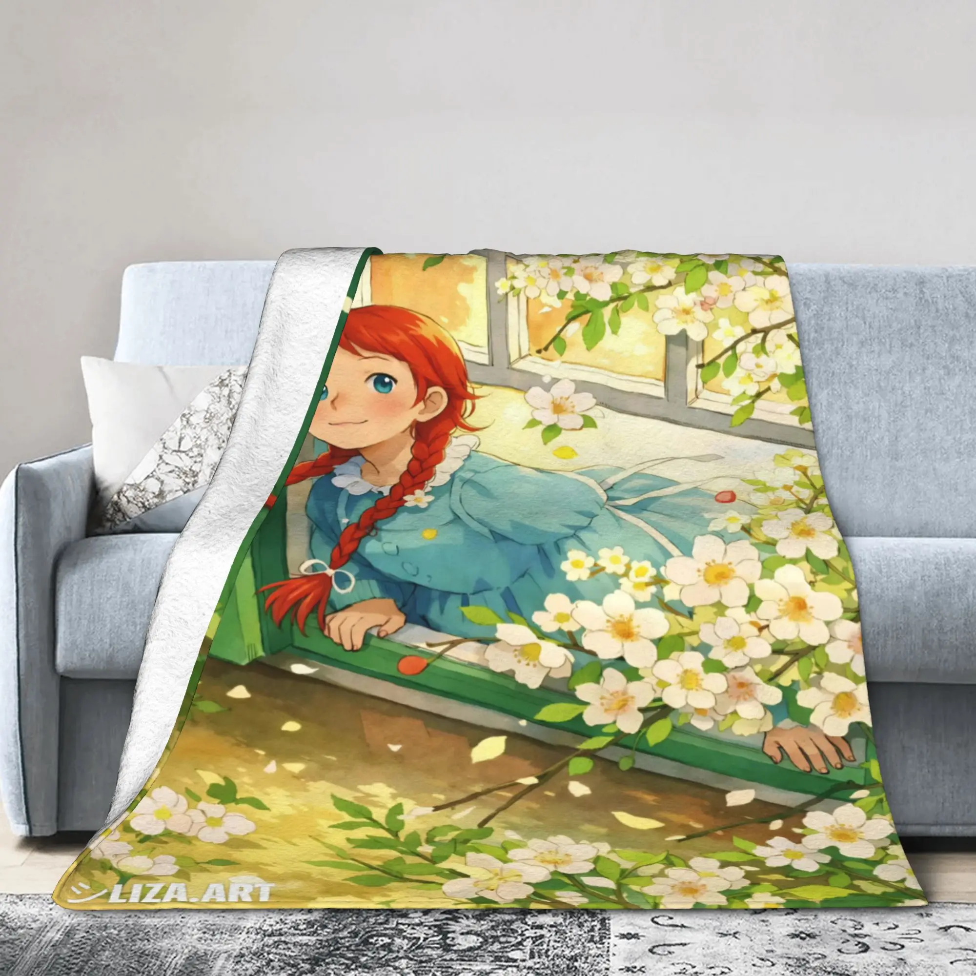 A-Anne Shirley Cartoon Stuff Blankets Ultra-Soft Flannel  Throw Blankets Comfortable Bedspreads