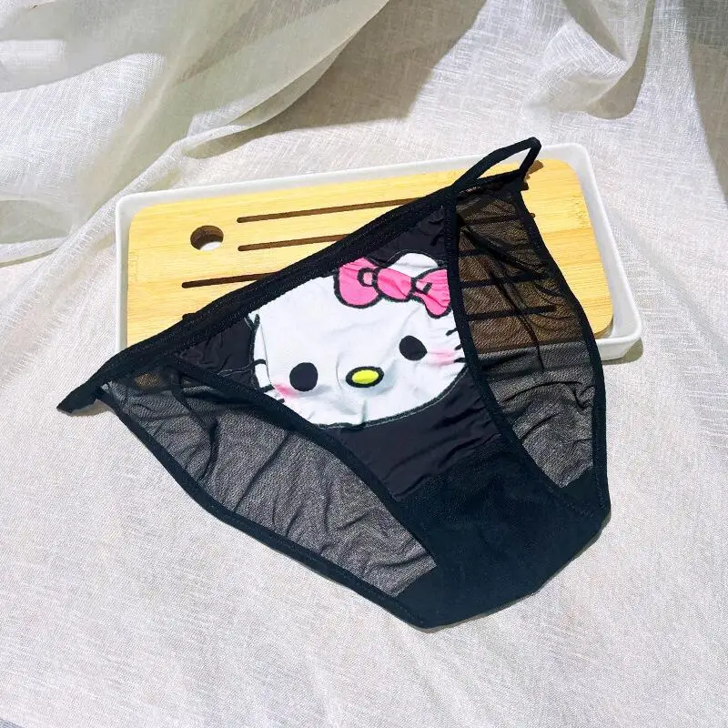 Y2K Panties Anime Hello Kitty Girls Sexy Thong Kawaii Cartoon Women Japanese Style Ice Silk Girls Student Cute comfort Briefs