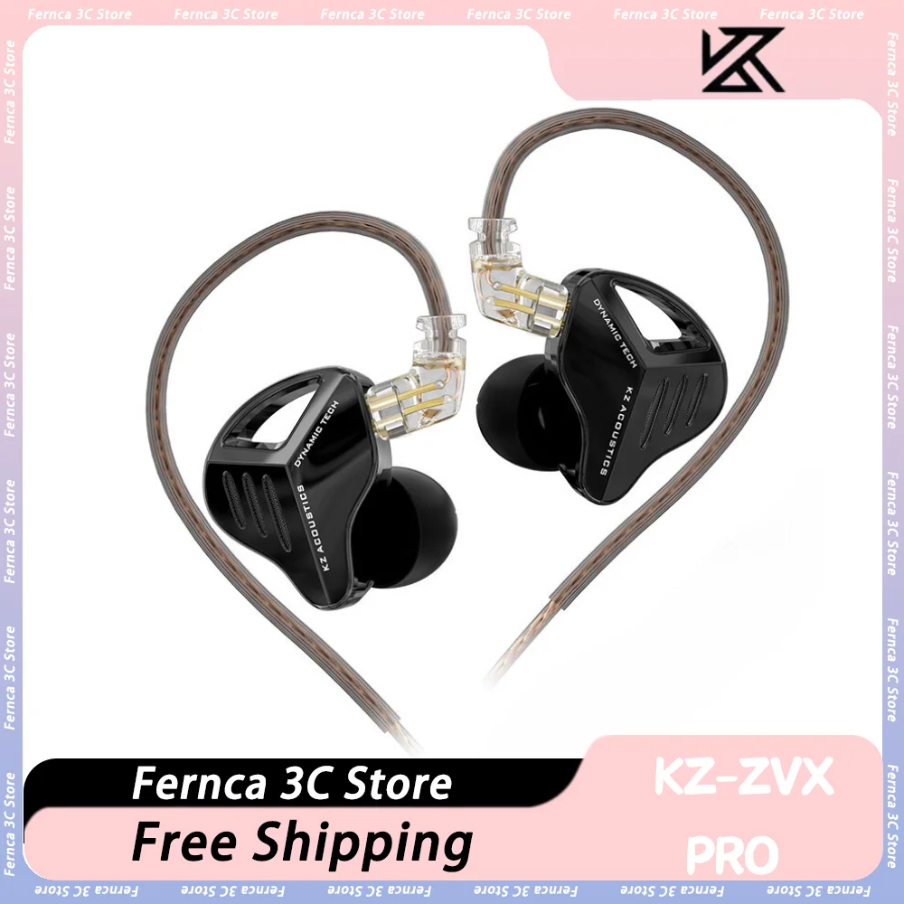 KZ ZVX PRO Headphones HIFI Bass Earphones Dynamic Metal In Ear Earbuds Monitor Custom Noise Cancelling Headsets ZSN EDCX ZVXPRO