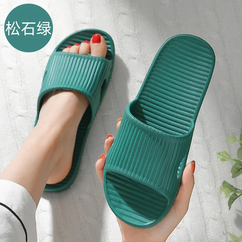 Summer Concise Soft Sole Bathroom Eva Slippers Woman Hollowout Breathable Home Slippers Women Plus Size 36-45 Couples Sandals view 3