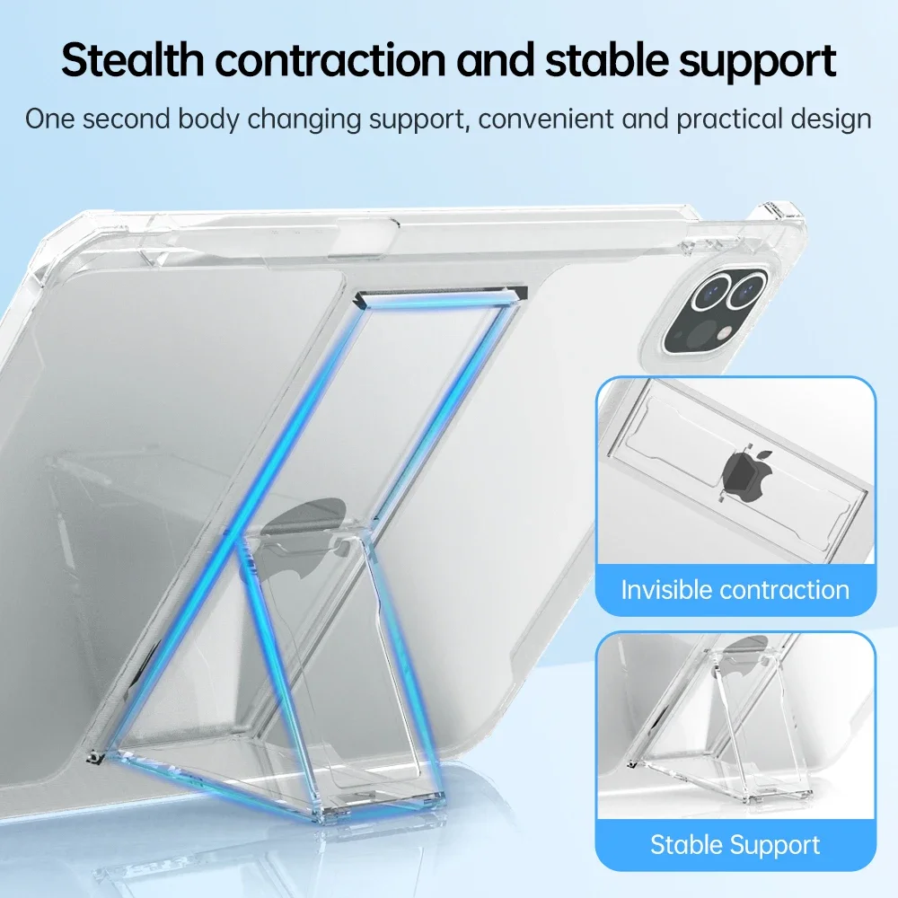 

ipad Case For iPad Pro 12.9 inch 6th 5th 4th 3rd Generation 2022 2021 2020 2018 Plastic Stand With Pencil Holder Cover