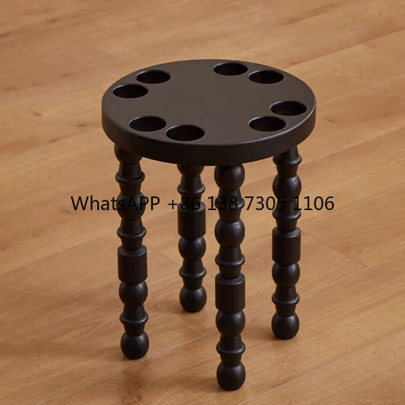 Stackable medieval solid wood stools Bamboo round stools Household wooden boards Multi-functional wooden stools