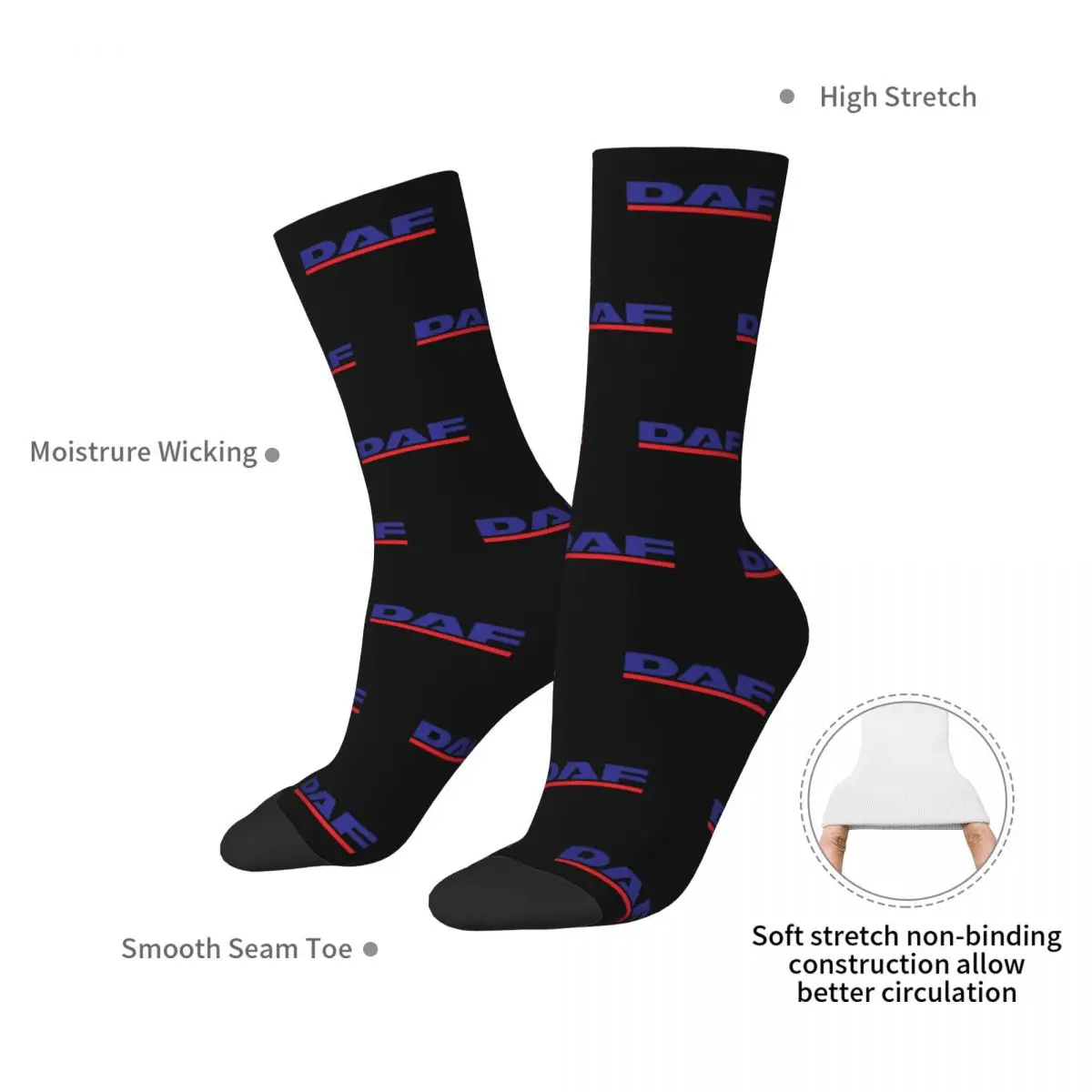 Daf rotes Design beste Logo Socken Harajuku hochwertige Strümpfe die ganze Saison lange Socken Zubehör für Männer Frau Geschenke