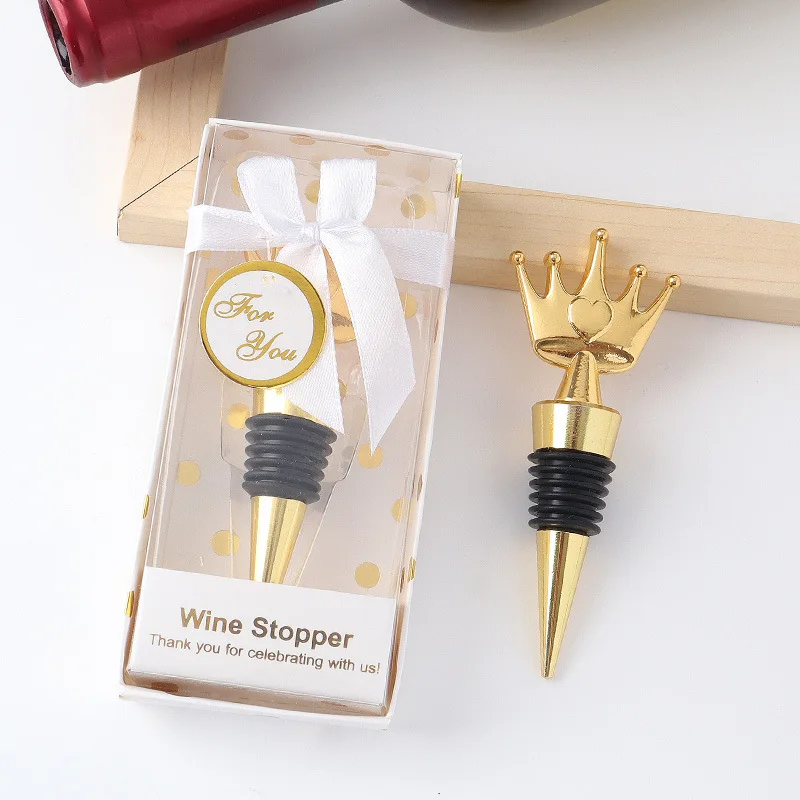 (20 Pieces/lot) Crown Themed Party Favors of Crown bottle wine stopper gifts for Bridal shower Wedding receiption favors