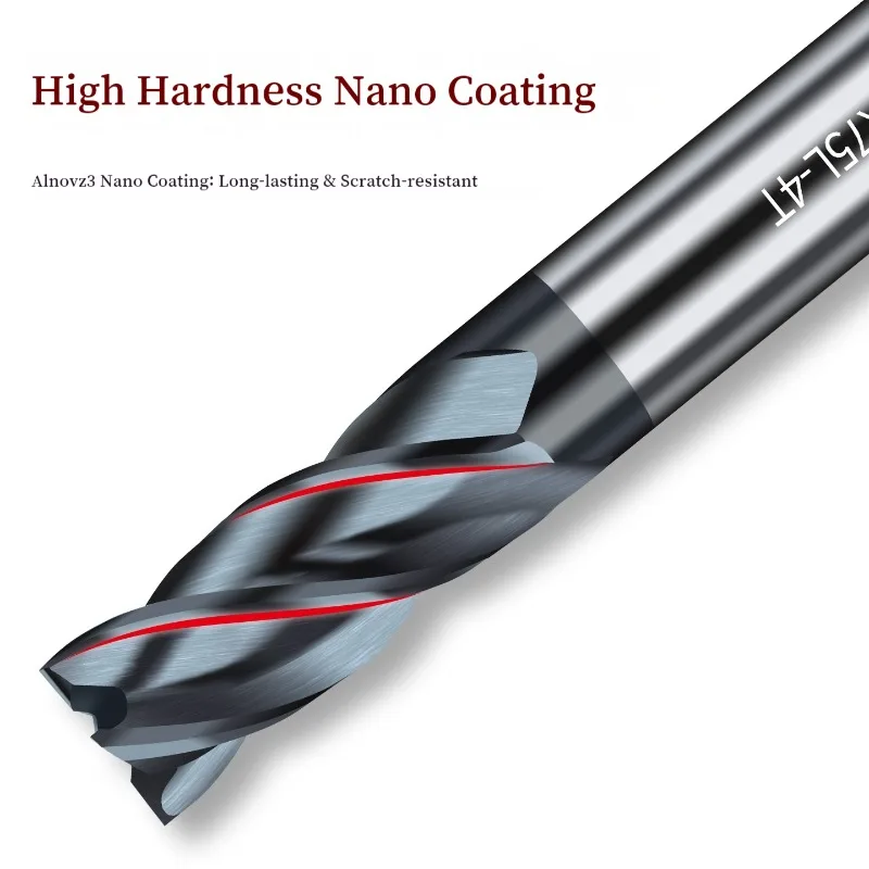 4 Flute Carbide End Mill HRC70 CNC Metal Cutter 1 2 3 4 6 8 12 16 18 20MM Shank
