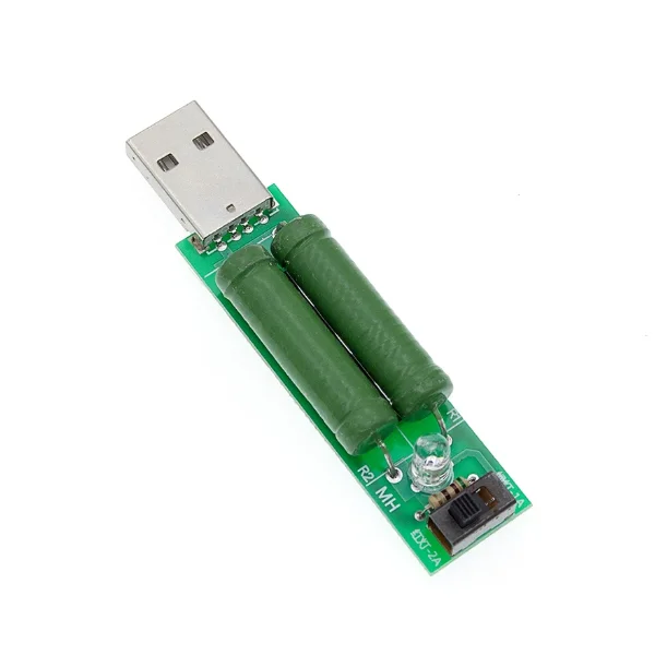 With switching switch USB charging current detection load test instrument module can be 2A/1A discharge aging resistor with LED