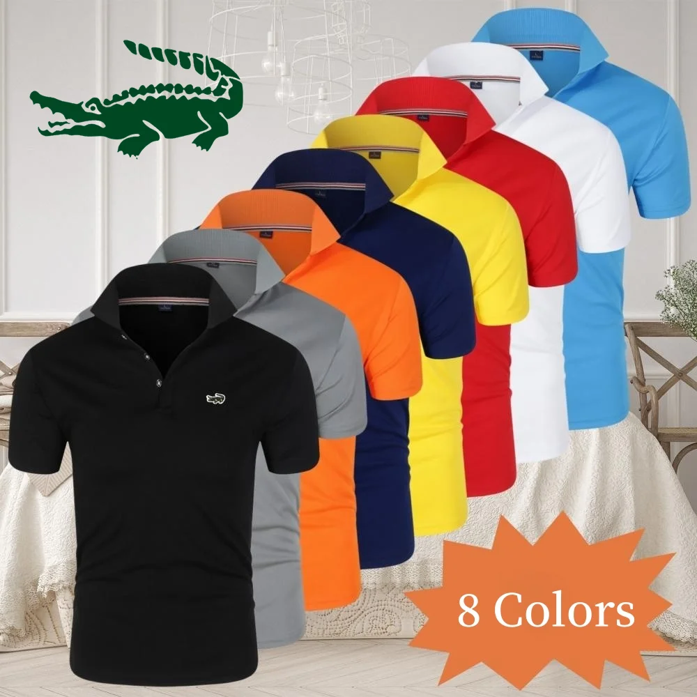 

Мужская повседневная однотонная рубашка-поло с вышивкой CARTELO, новая летняя модная брендовая мужская футболка с дышащим воротником
