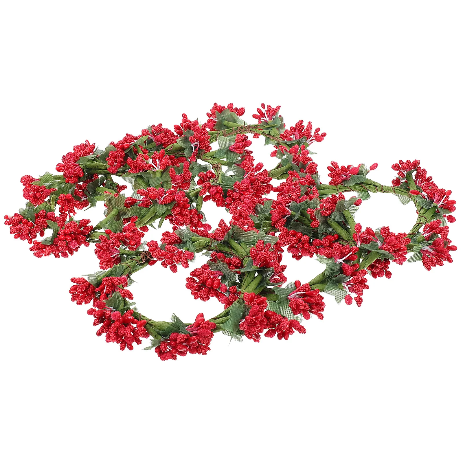 6Pcs Holder Decoration Artificial Berry Garland Wreaths Xmas Wall Pendant Festival Hanging Decor Artificial Wreath