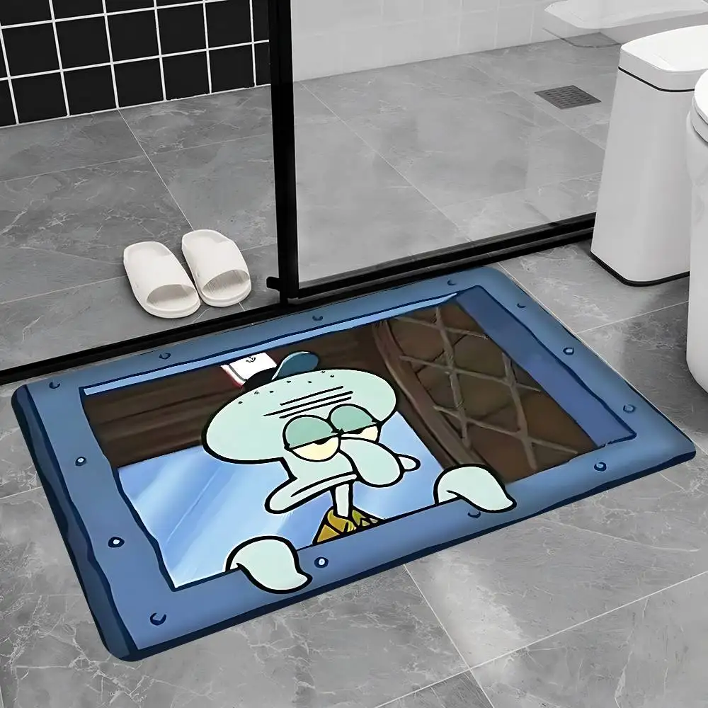 Animation S-Spongebob S-Squarepants Bathroom Mat Kids Room Bedroom Decoration Balcony Anti-Slip Doormat Living Room Welcome Rug