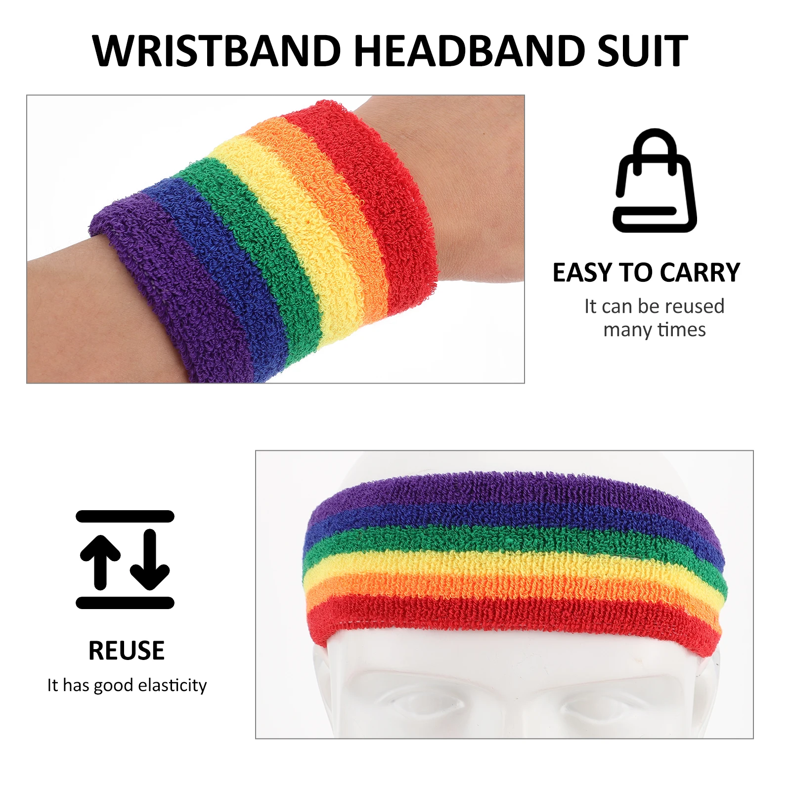 

Sports Wristband Hairband Bands Sweatbands for Exercise Headband Wristbands Women's Headbands Athletic