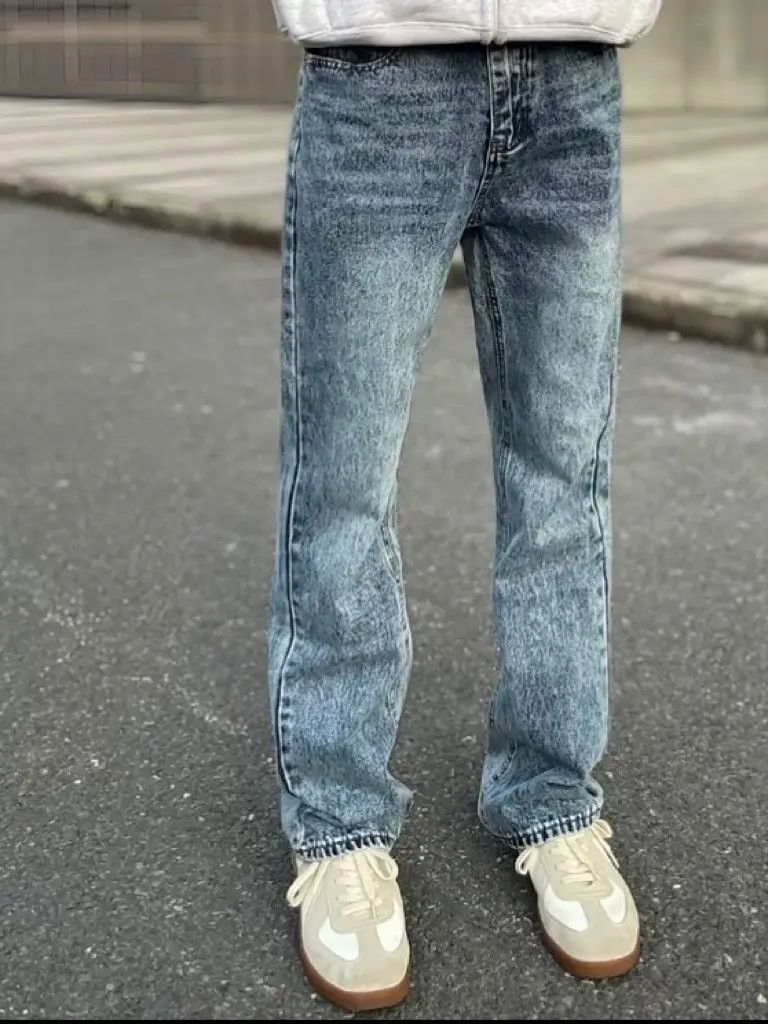 

Vintage American Casual Wide Leg Jeans Men Loose Straight Tube Spring New Sle Cool And Versatile Long Pants