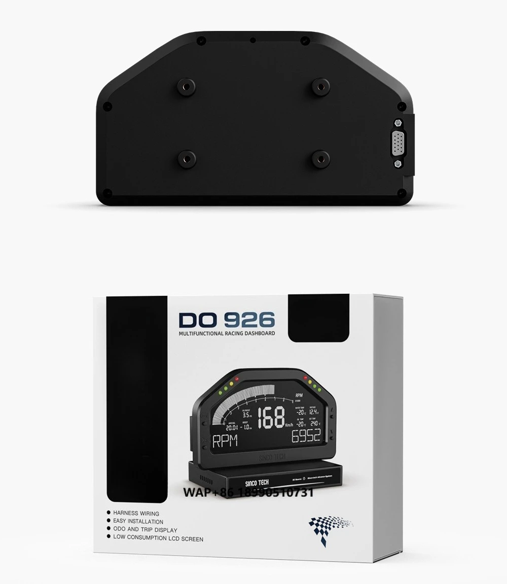 

QSF SINO TECH Automotive General Modification Instrument Sensor Black and White Screen Colorful Backlight English DO926NB