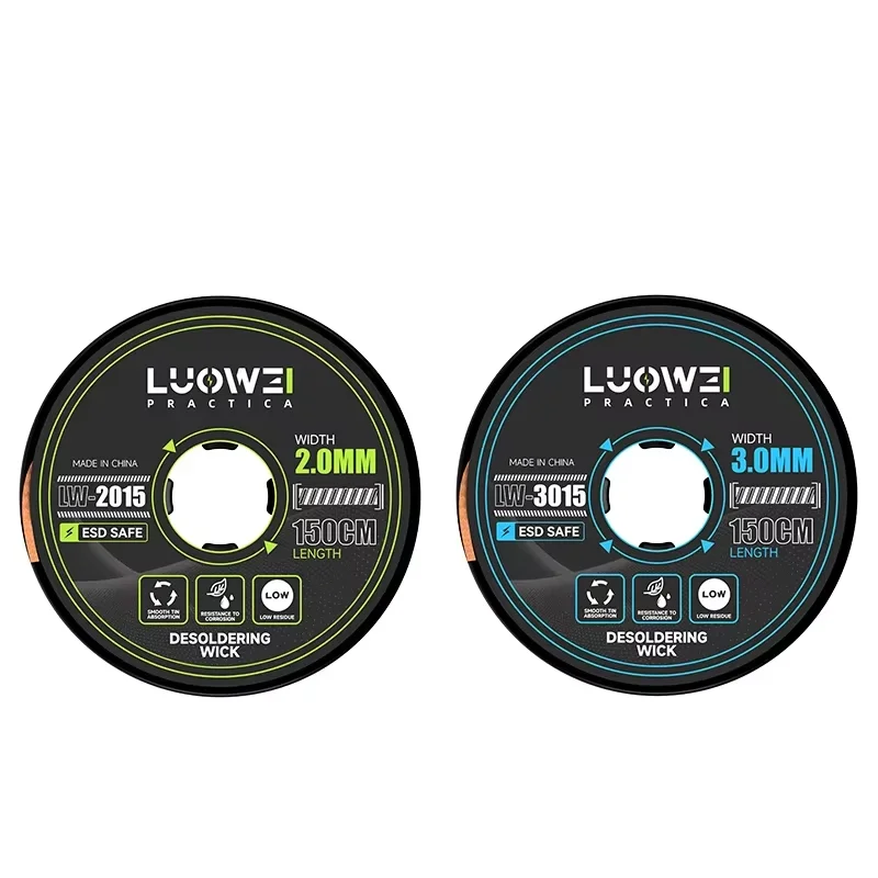 LUOWEI LW-2015/3015 10PCS 2mm 3mm 150CM Welding Wires Desoldering Braid Solder Remover Wick Wire Repair Tool