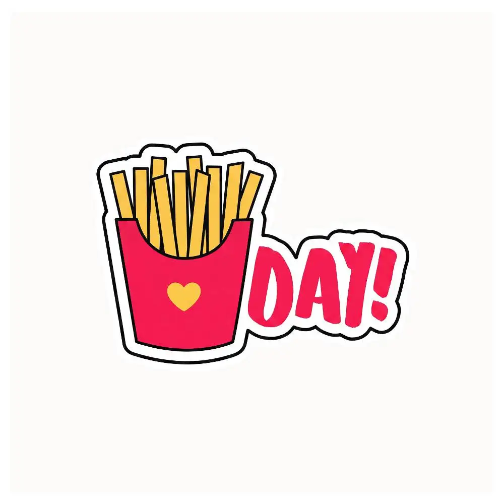 French Fry Waterproof Stickers For Decorating Car Windows Motorcycles And Computers.