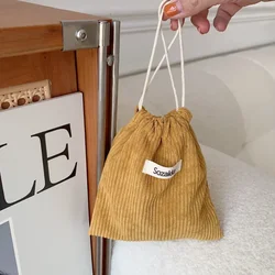 Solid Color Corduroy Drawstring Bag Christmas Gift Candy Jewelry Cosmetics Coins Keys Organizer Packing Bags Storage Bag Pouch