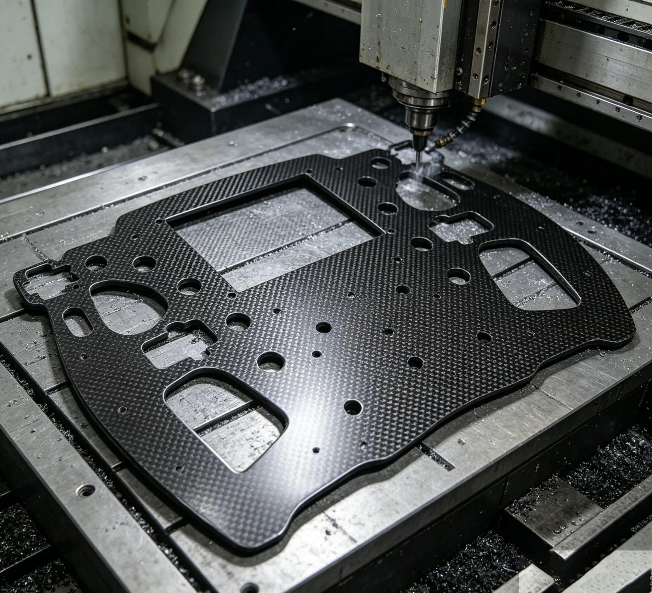 CNC-gegraveerde hoogwaardige koolstofvezelplaat, koolstofvezelmateriaal, op maat bewerkte panelen voor industriële apparatuuronderdelen