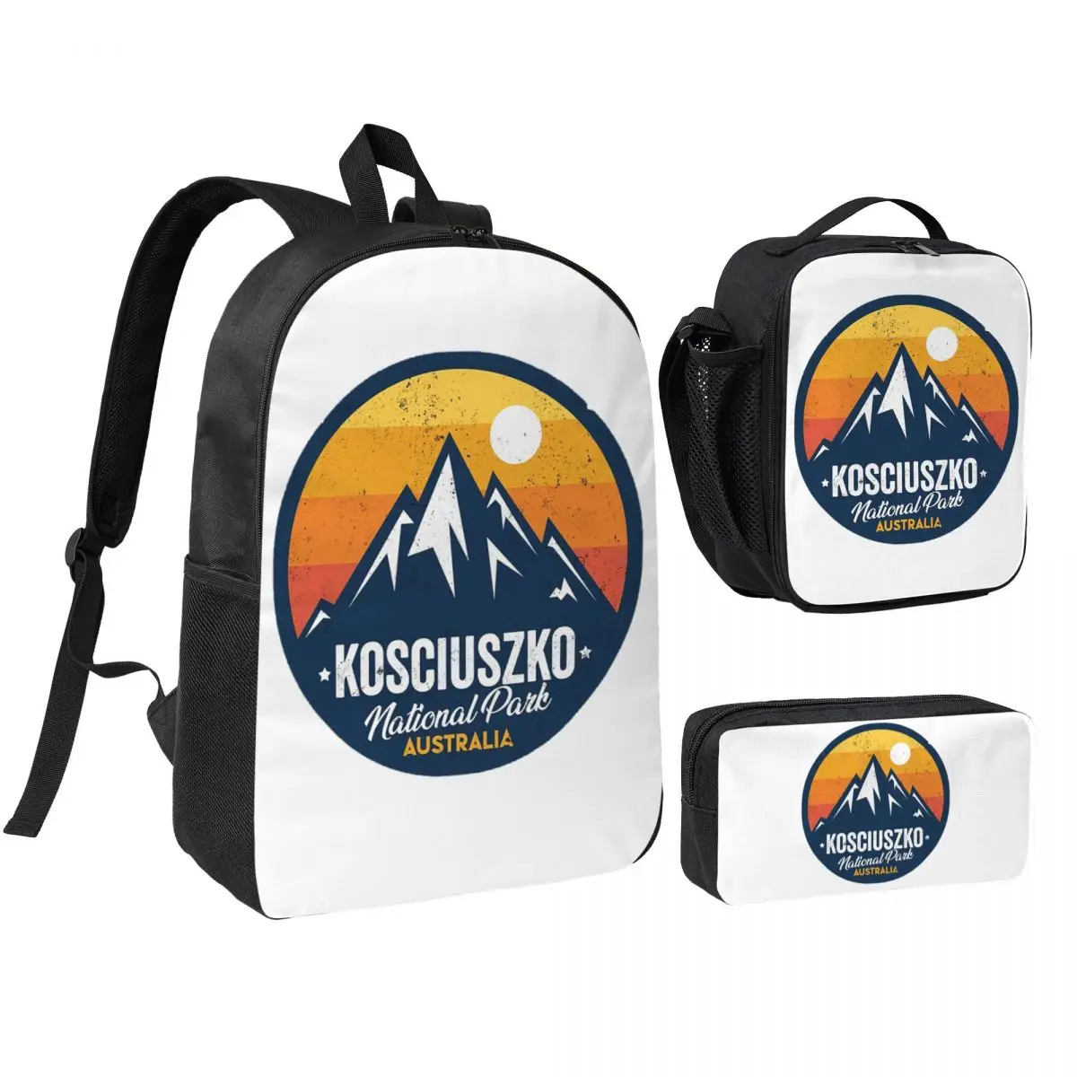 

Mount Kosciuszko National Park New South Wales Backpack BookBag School Bag Shoulder Bags 3ps Insulated Lunch Bag Pencil Case