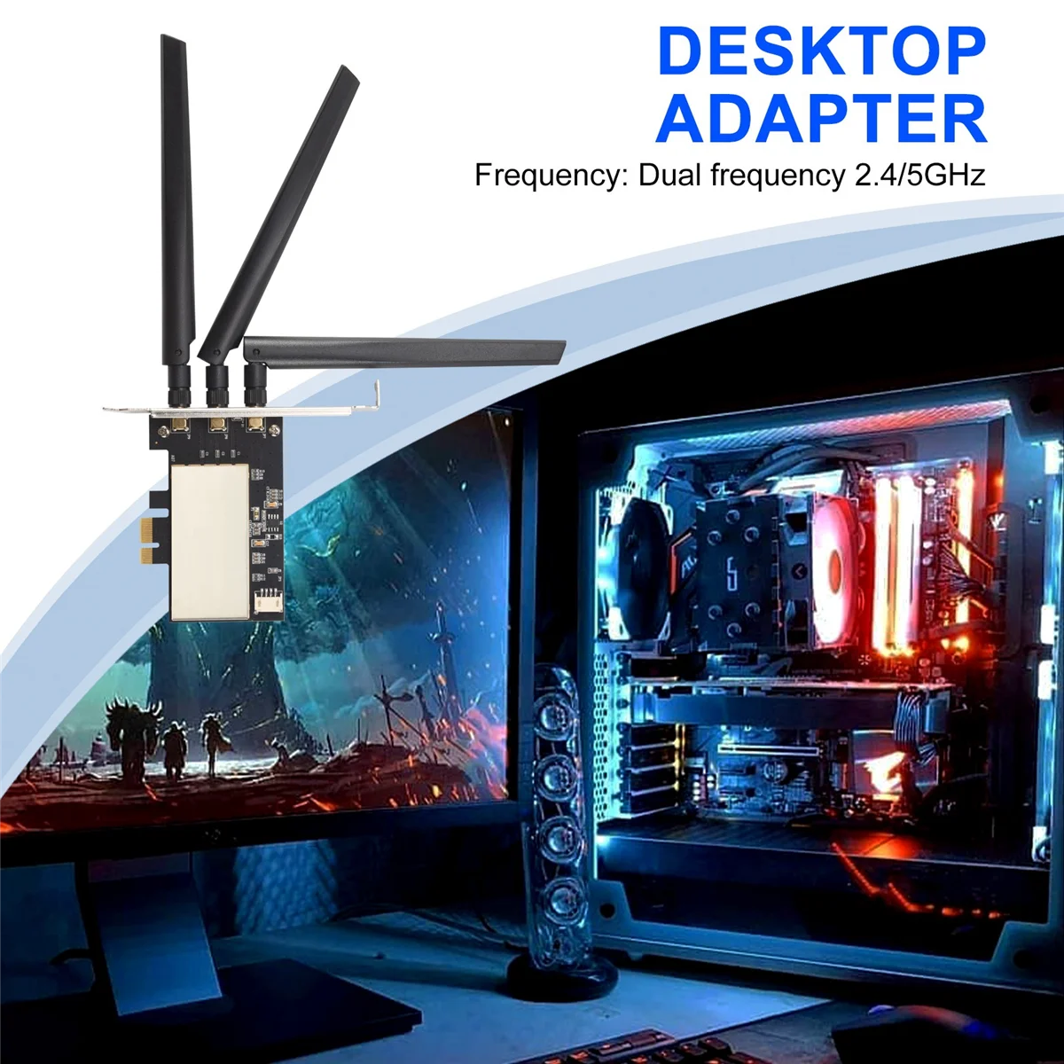 для Broadcom Bcm94360CSAX Bcm 943602 CS Bcm94331CSAX WLAN Card Настольный адаптер PCI-E конвертера + антенна для карты Wi-Fi