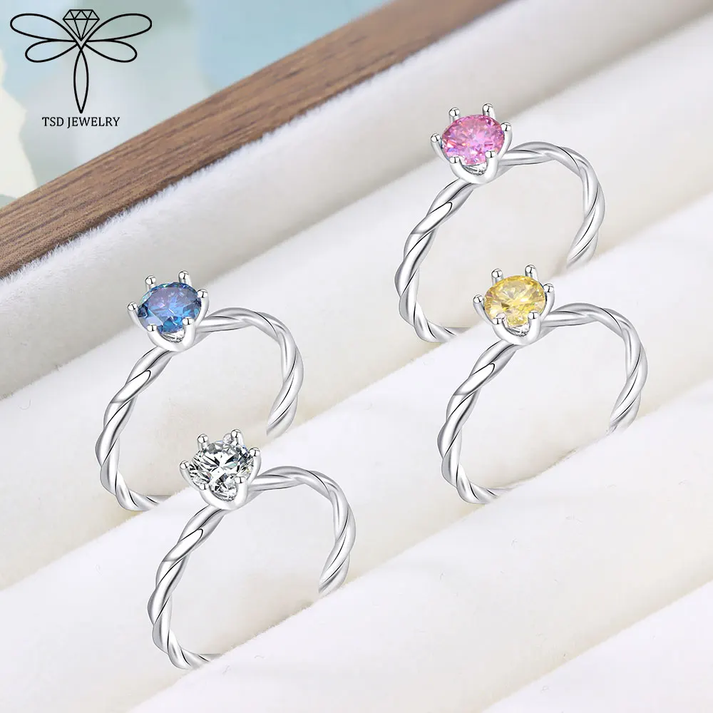 

0.5 Carat 100% 925 Sterling Silver Moissanite Engagement Rings Solitaire Sparkling Diamond Wedding Ring Women Fine Jewelry