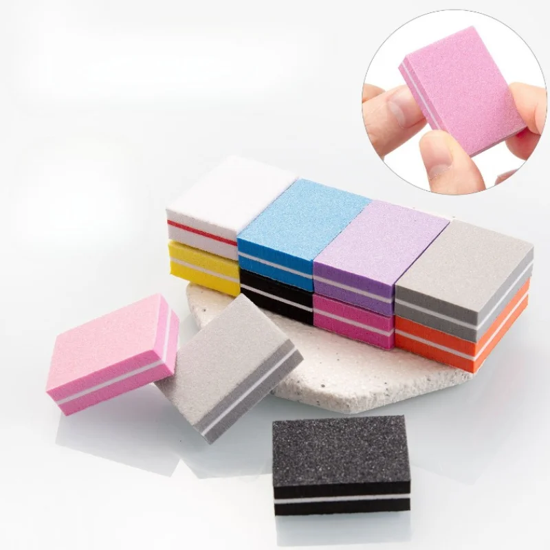 

100pcs Mini Buffing Sanding Files Block Nail Art Buffer Polish Manicure Pedicure Nail File Tools for Professional Nail Care