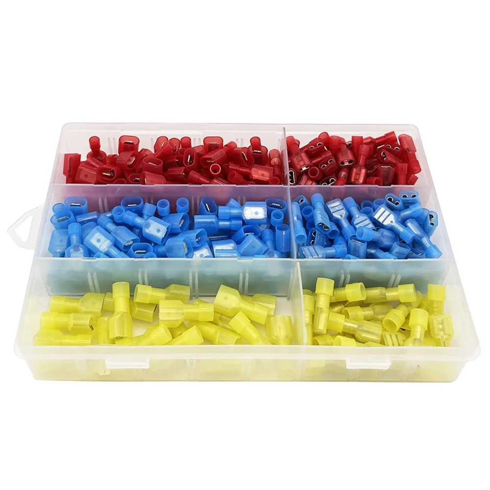280Pcs Nylon Spade Wire Terminals Kit, FDFN Male Female Quick Disconnect Insulated Crimp Connectors in Storage Box