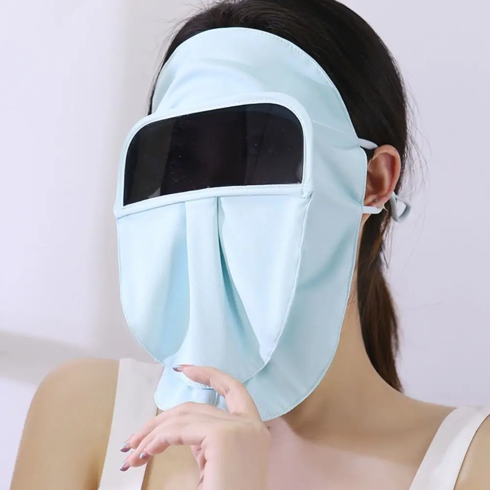 

Elastic Sunscreen Face Scarf Ice Silk Mask Summer Solid Color Face Cover Face Mask Sunscreen Veil Face Gini Mask Hiking