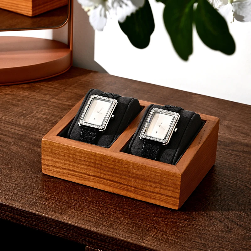 Oirlv Wooden Watch Stand Storage Box Solid Wood Wrist Watch Holder Display Stand Wooden Watch Display Storage Holder Stand Box