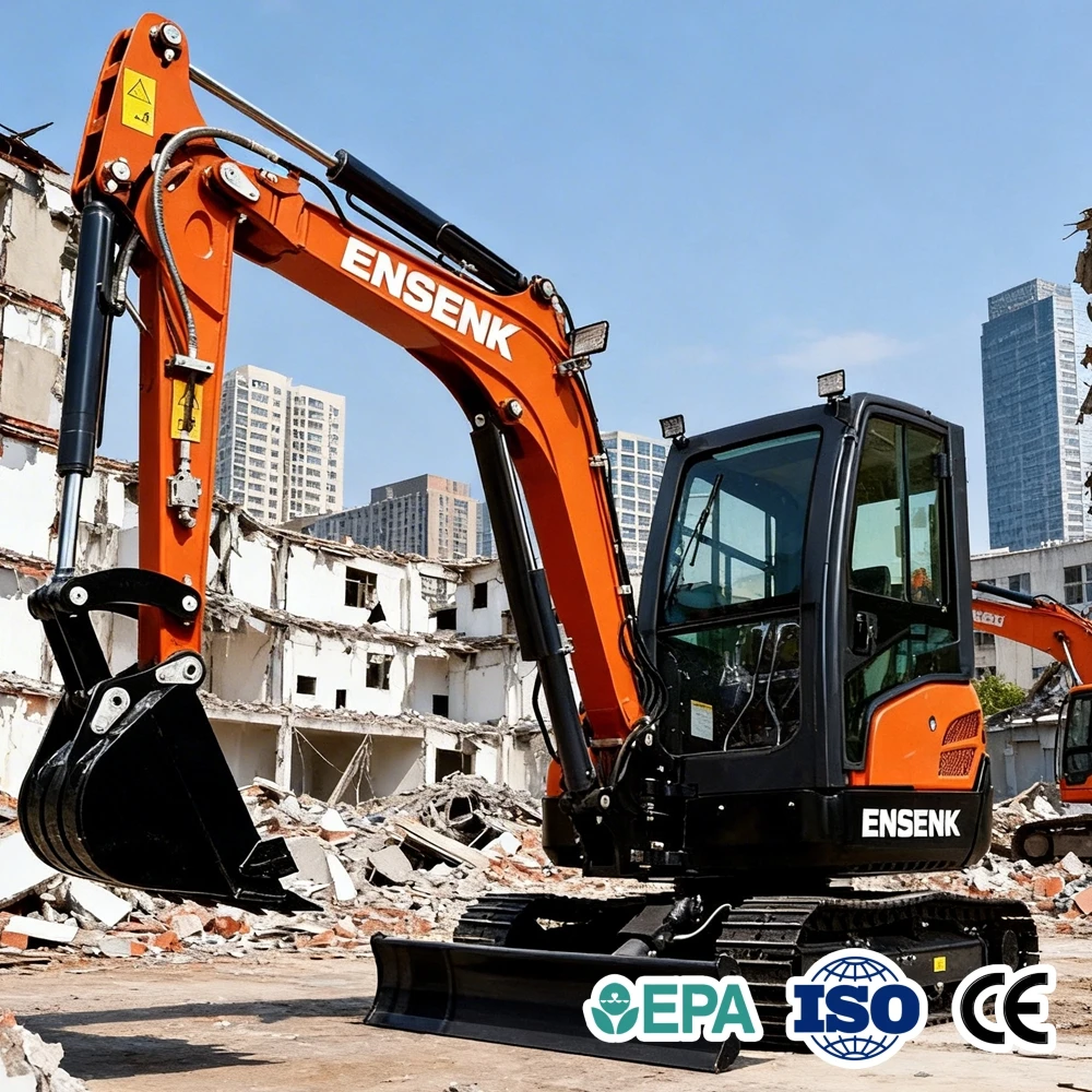 Miniexcavadora de 0.8/1.0 toneladas, excavadora hidráulica para construcción, para pequeñas explotaciones agrícolas, fabricante directo de China.