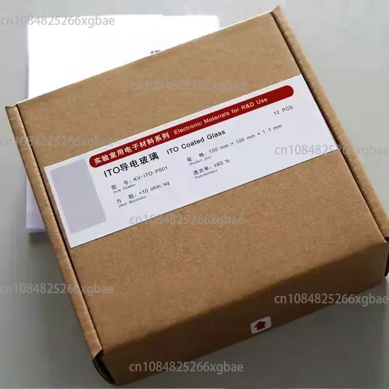 12pcs Less Than 10 Ohm/sq 100×100×1.1mm Lab Transparent Conductive Glass Indium Tin Oxide ITO Glass Coated Glass