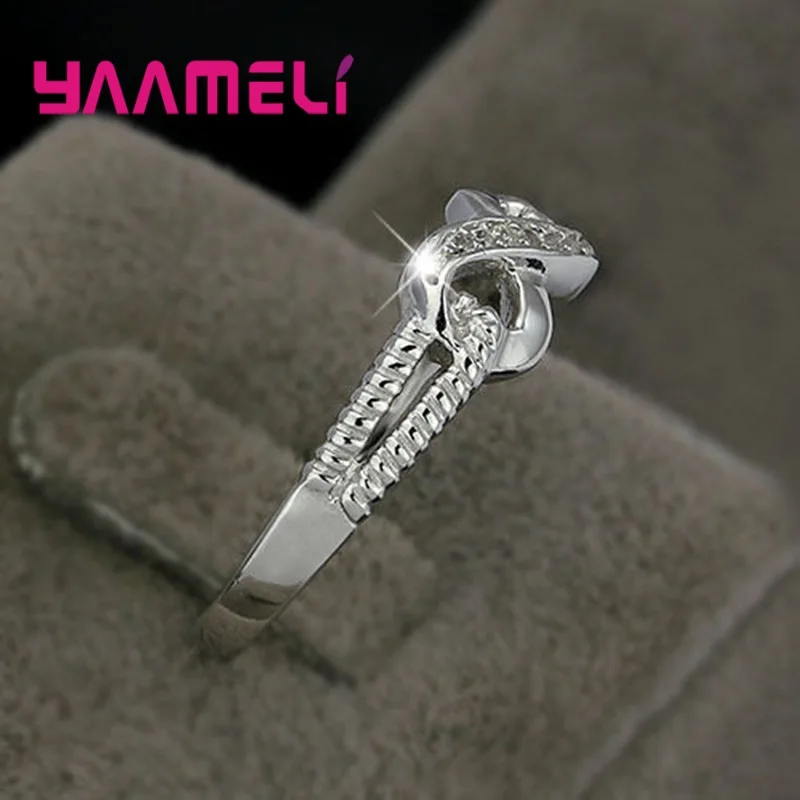 Women's Cute Bowknot Infinity Ring, 925 Silver