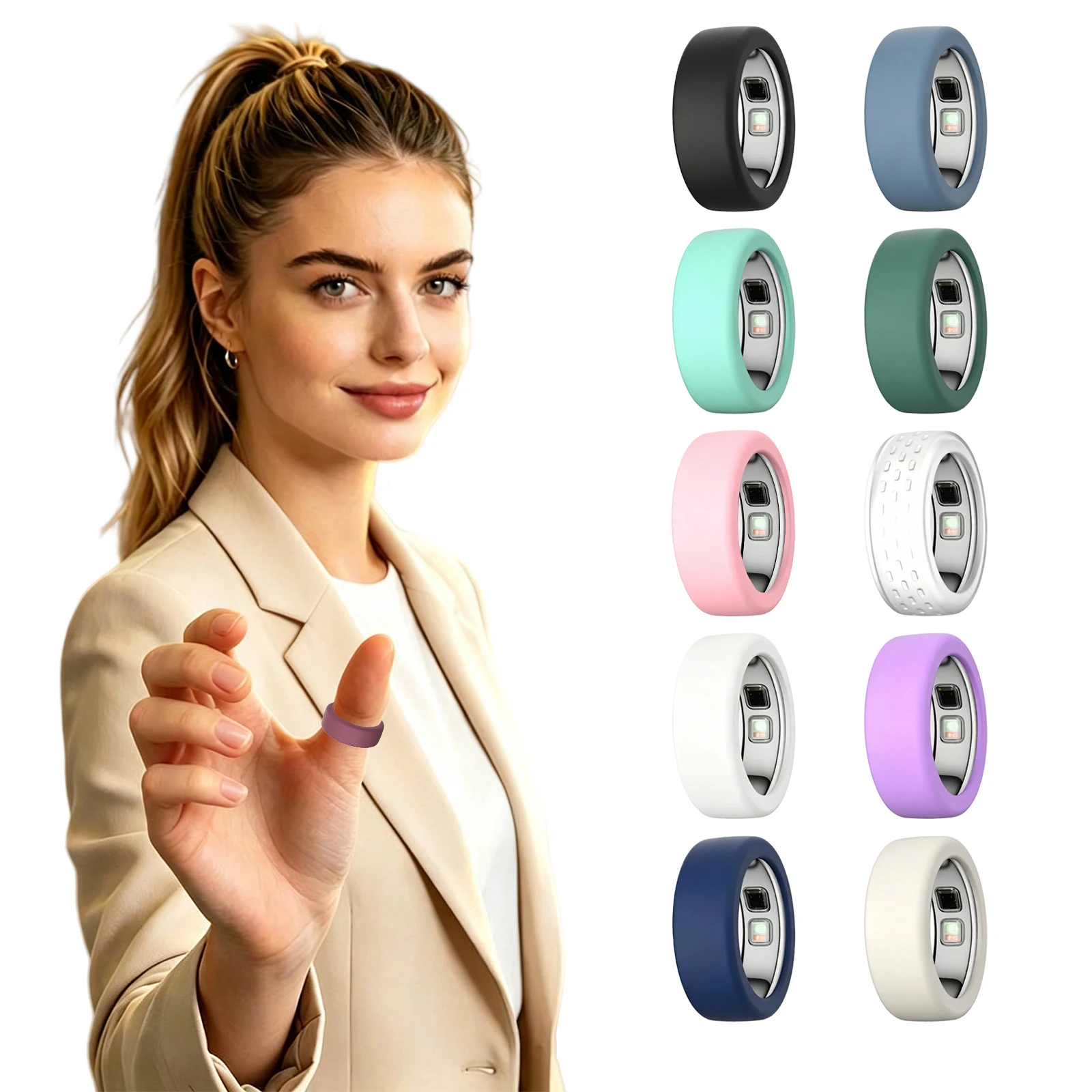 Silicone Ring Protector Fit for Oura Ring 5 Smart Ring Sleeve Lightweight Comfortable Ring Guards for Men Women Working Out Gym
