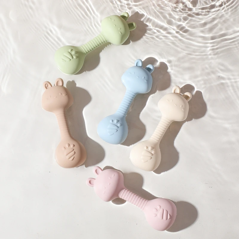 Rasseln für Baby 0 3 Monate Spielzeug Cartoon Kaninchen Sand Hammer Silikon Maracas Baby Silikon Rassel Spielzeug Beißring Spielzeug für Baby – Detail 8