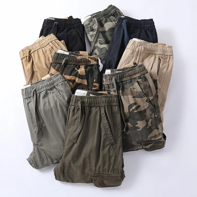 High Quality Men's Outdoor Fashion Pants Tactical Camo Cargo Pants Loose Multi-Pocket Spring/Autumn Casual Pants Jogger Pants