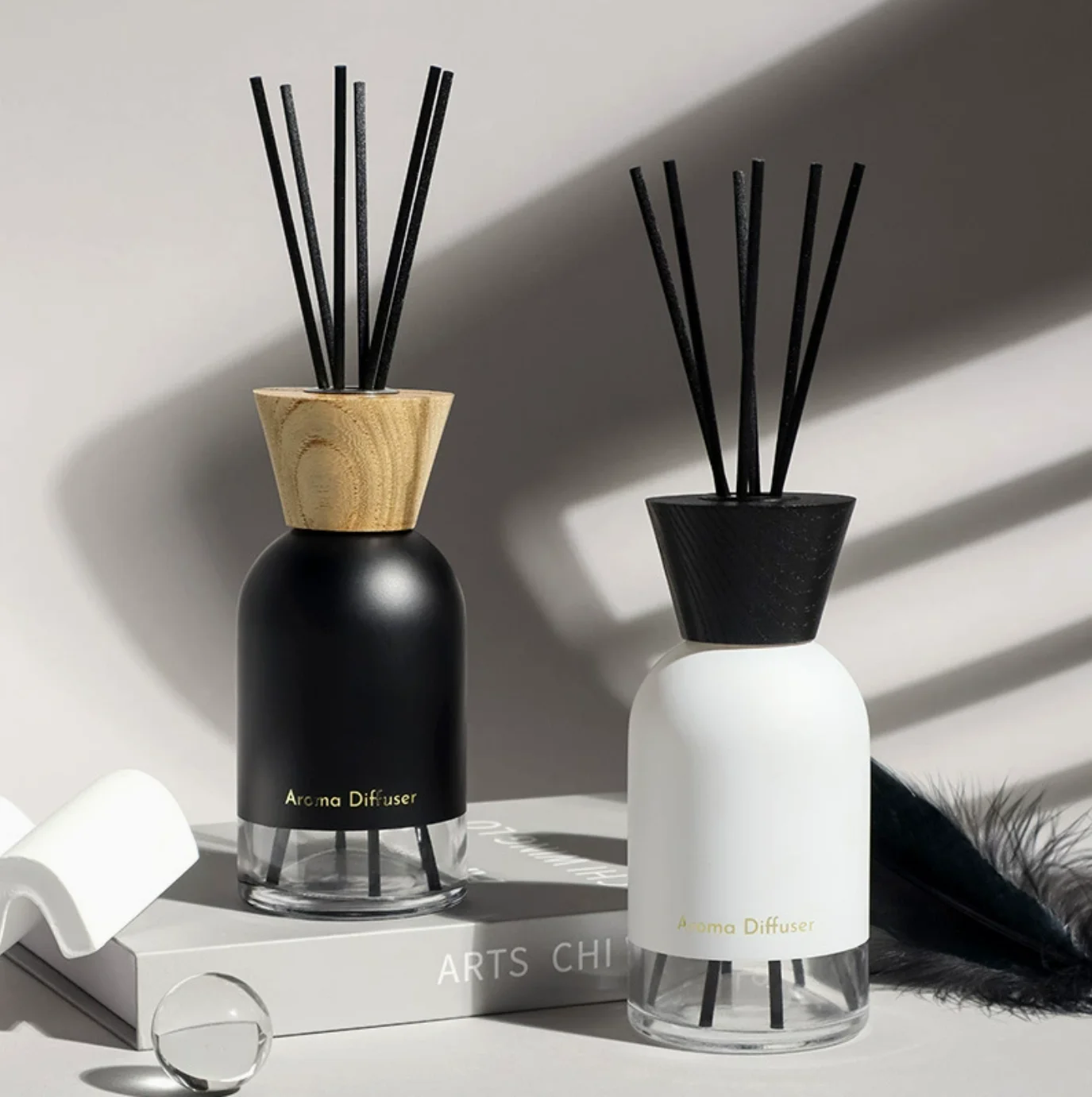 200ml Ink-white Fire Free Aromatherapy Essential Oil Diffusing Indoor Fragrance Cane Creative Aromatherapy Decoration Incense