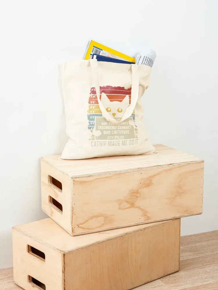 Vintage Catnip Made Me Do It Funny Kitten and Cat Tote Bag Beach bag great bag hand bags cloth woman