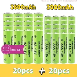 Family Special Offer 1.5V AA-AAA NI MH Rechargeable Alkaline Battery 3800-3000mAh Flashlight, Toy, Clock, Remote Control, etc.