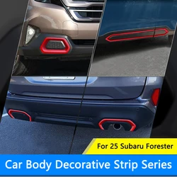 QHCP ABS Car Body Side Skirt Decorative Strip Front Rear Fog Light Eyebrow Trims Frame Fit For Subaru Forester 2025 Accessories
