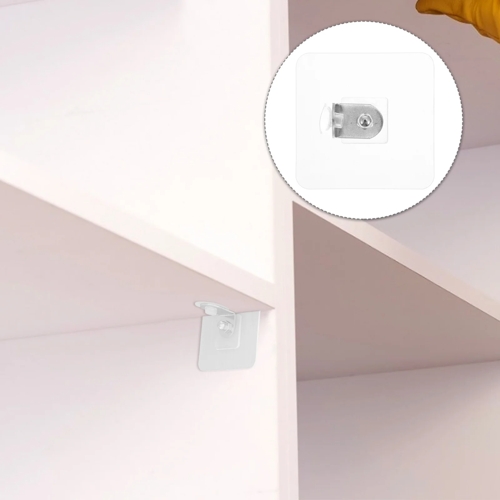 

6Pcs Shelf Mounting Rack Non-Perforated Bracket Creative Design Sturdy Load-Bearing Easy Install Furniture Partition Wardrobe