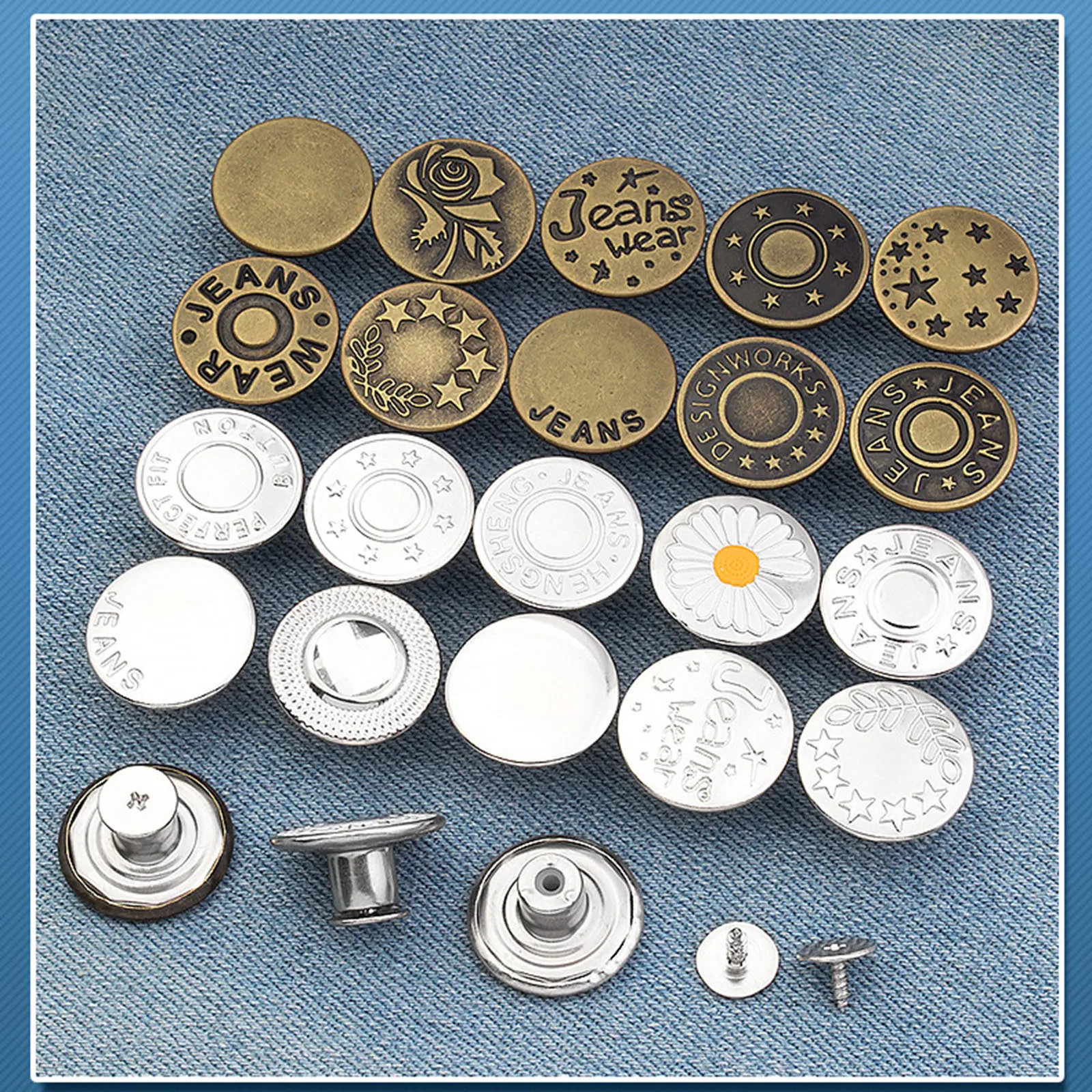 

2PCs Round 17mm Dia. Detachable Instant Snap Tack Fastener Adjustable Retractable Jeans Buttons Pant Waistband Extender Sewing