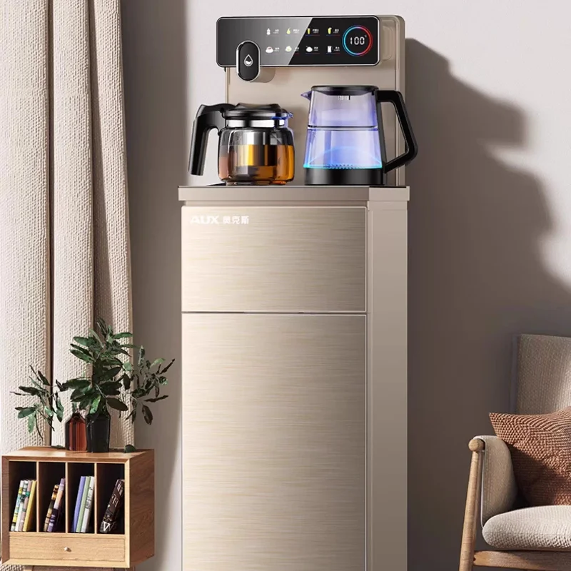 Home Living Room All-in-One Cabinet Tea Bar, Bottom-Bucket Automatic, Smart Touch & Remote Control Water Dispenser