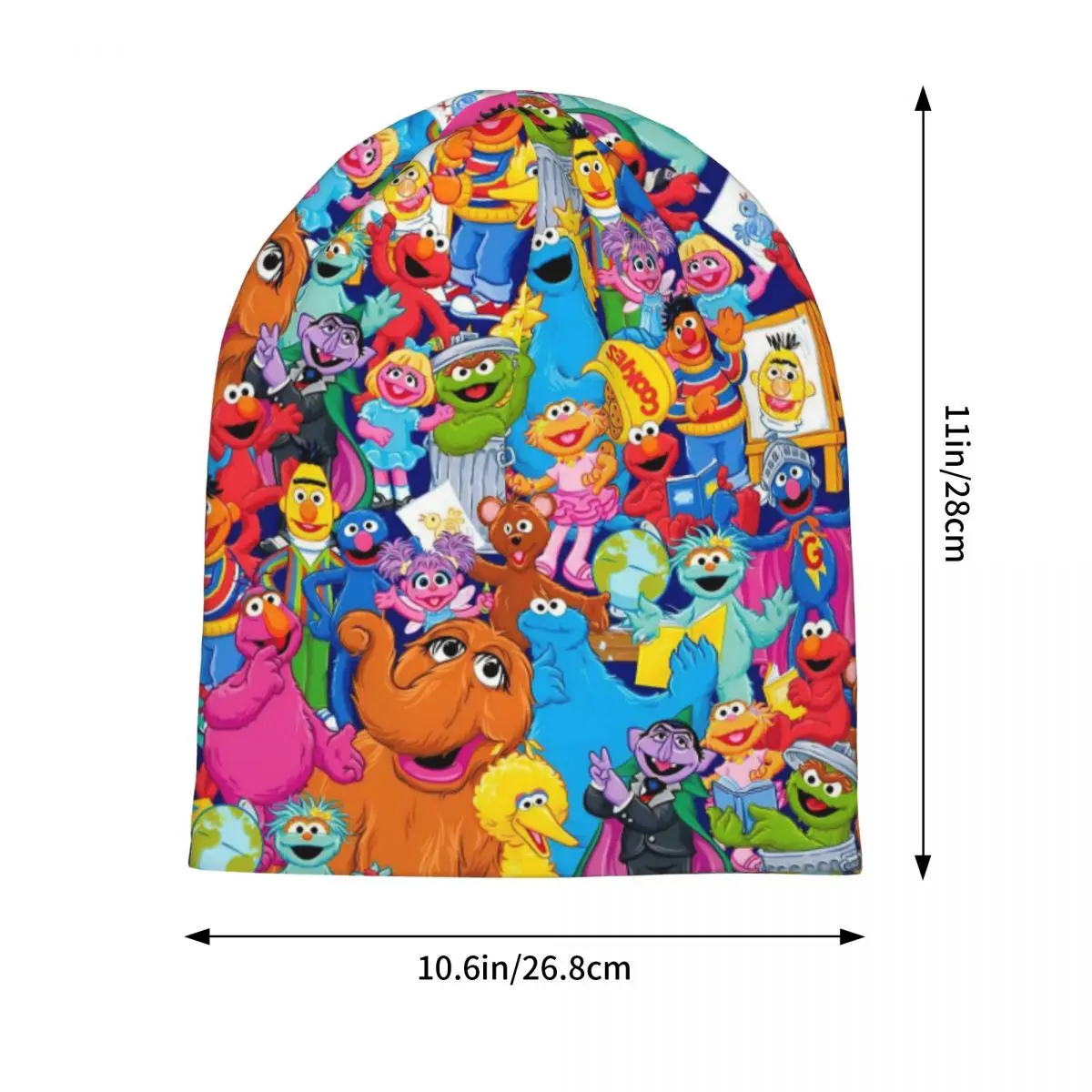 Sesame Street Cartoon Bonnet Hat Autumn Winter Outdoor Skullies Beanies Hats Elmo Friends for Men Women Warm Dual-use Caps