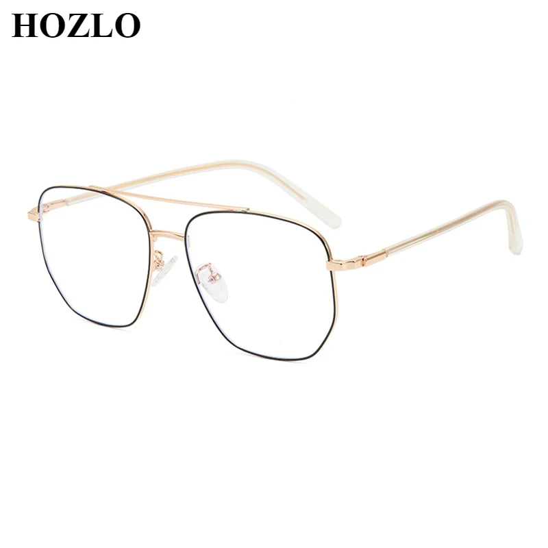 

Men Metal Anti Blue Ray Pilot Reading Glasses Magnifier Women Double Bridge Large Frame Hyperopia Spectacles Custom Prescription